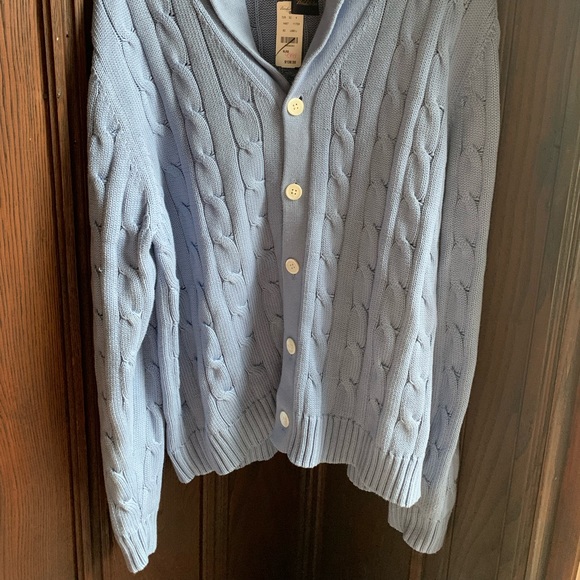 Brooks Brothers Light Blue Cable Knit Cardigan - Picture 12 of 12